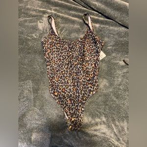 NWT green & leopard one piece swimsuit